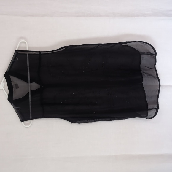 🍉 Sans Souci Sheer Black Studded Sleeveless Button Up Size Medium - Picture 5 of 5